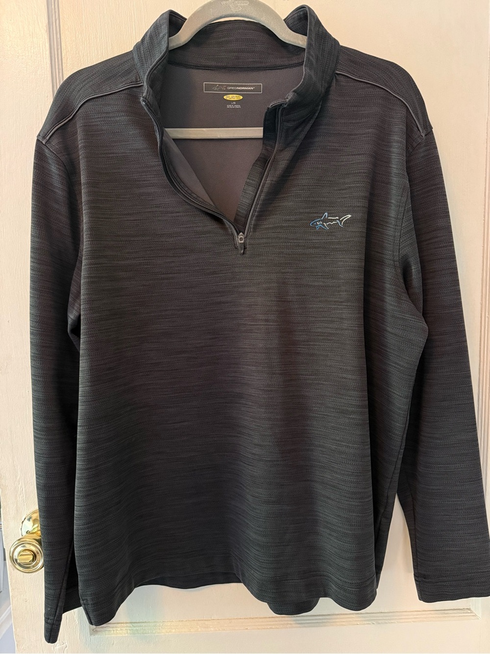 Greg Norman Dark Gray Heathered Quarter-Zip Pullover